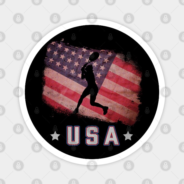 USA American Flag Tennis Team Stars and Stripes US Magnet by Rixta Tees